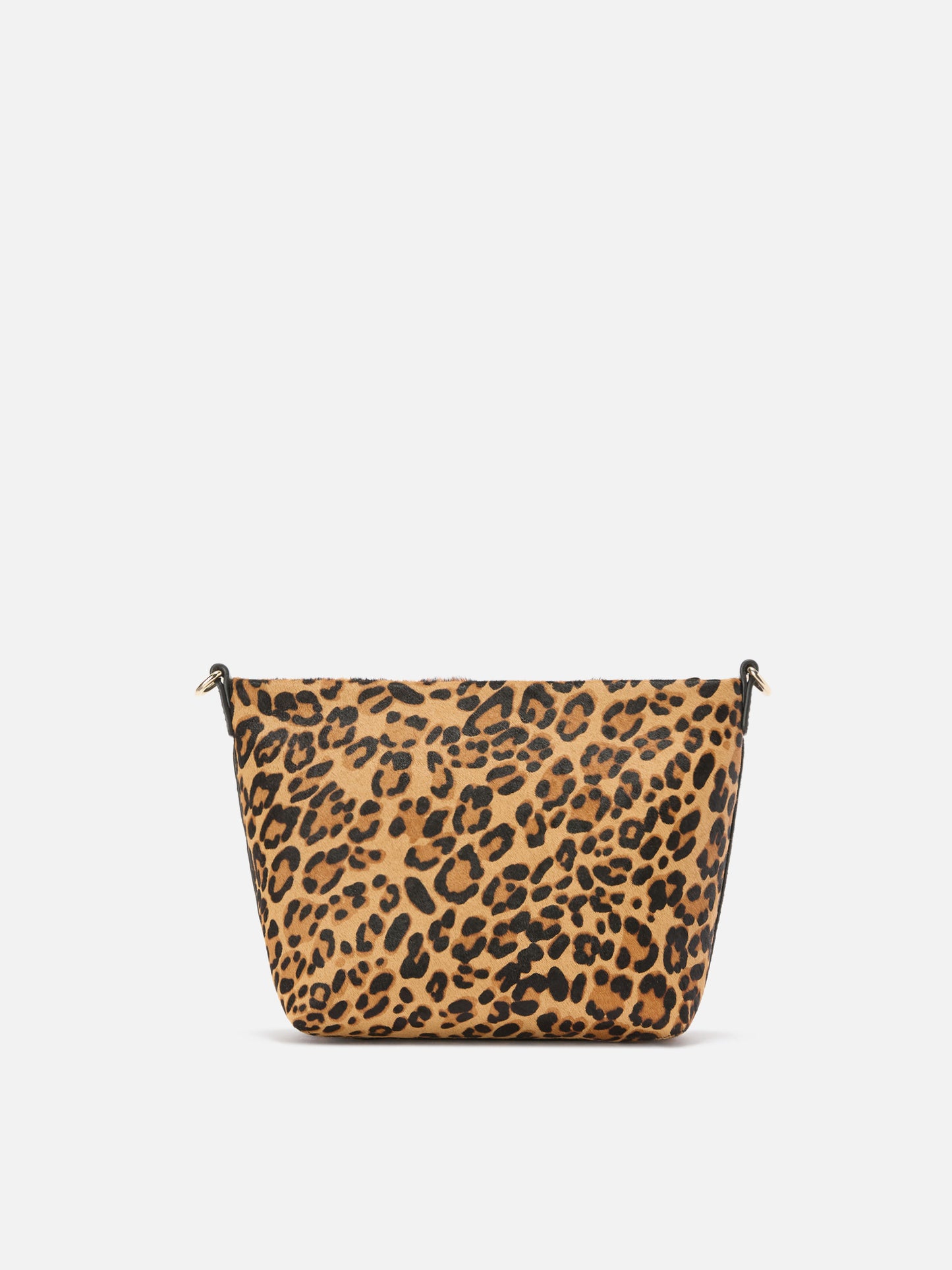 Aline Shoulder Bag in brushed leather and leopard-print calf hair