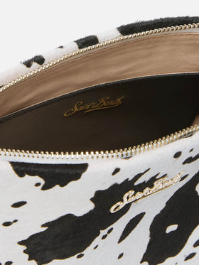 Borsa a spalla Aline Bag in pelle spazzolata e cavallino muccato