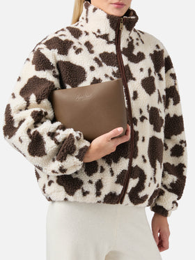 Aline Pouch in brown leather