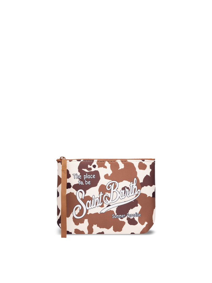 Aline Scuba-Pochette mit Kuh-Print