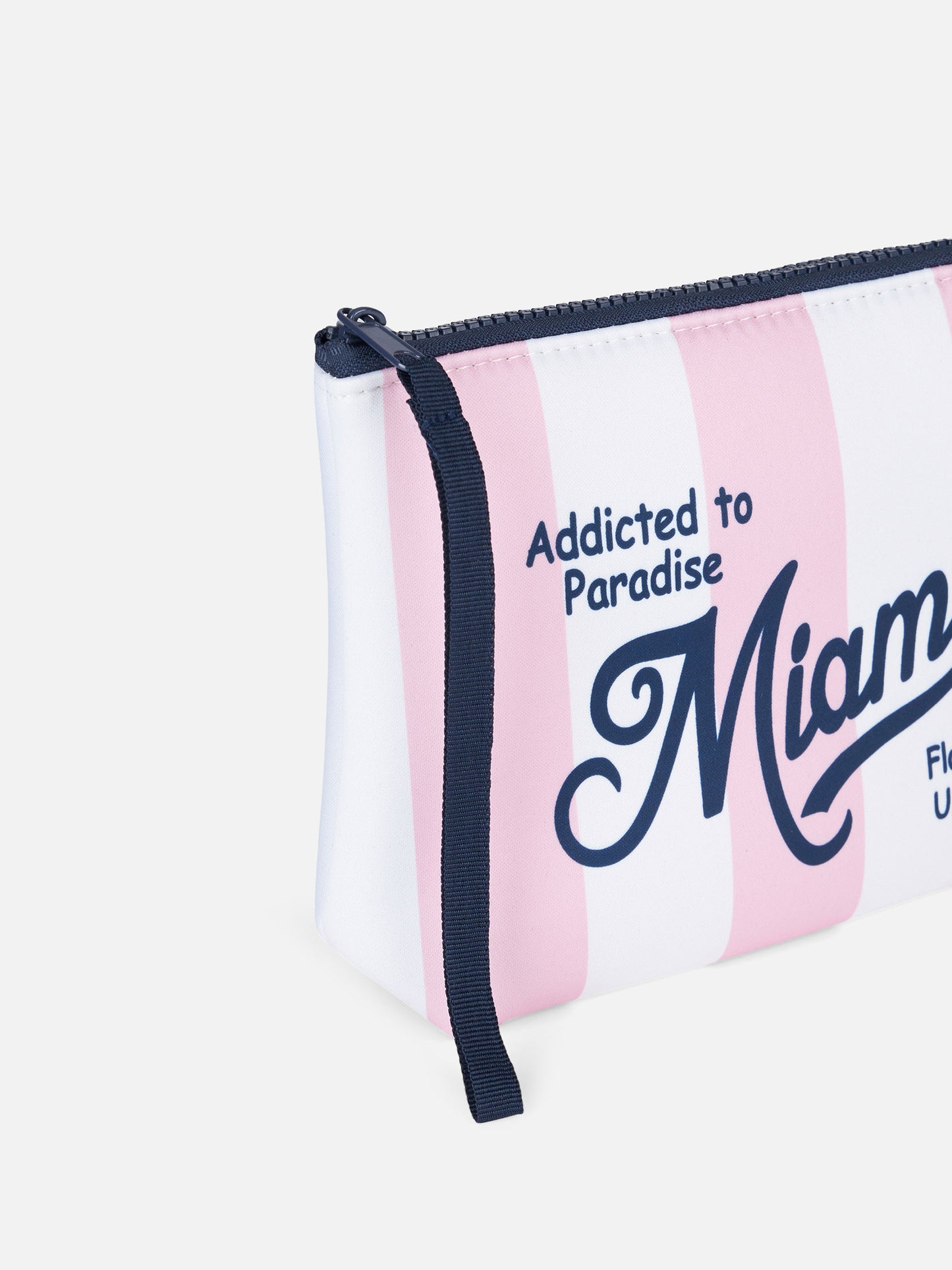 Pochette Aline in scuba a righe rosa Miami