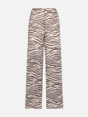Amalia zebra lurex wide-leg trousers - MC2 Saint Barth