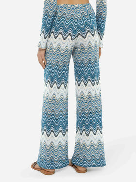 Amalia wide-leg trousers in raschel knit - MC2 Saint Barth