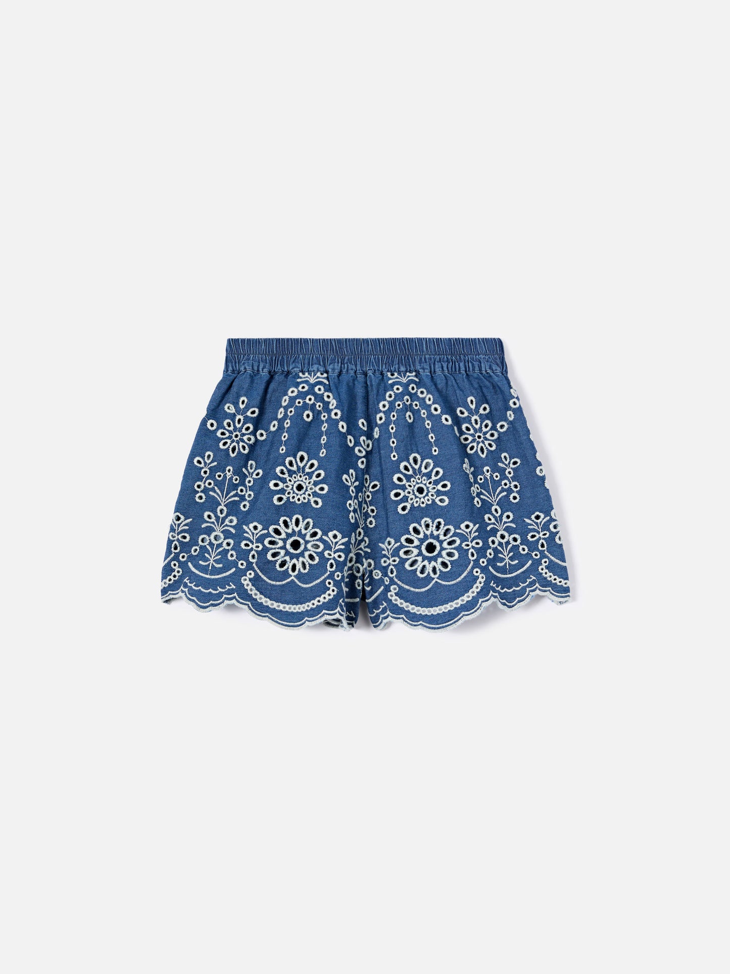 Short Amani Jr in chambray con ricamo