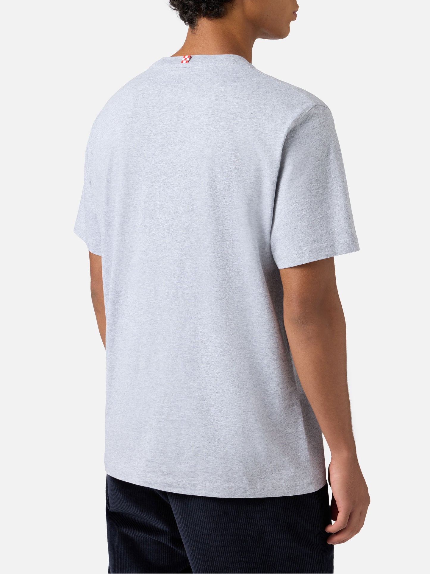 T-shirt Arnott in cotone blu con stampa flock St. Barth Sport Club