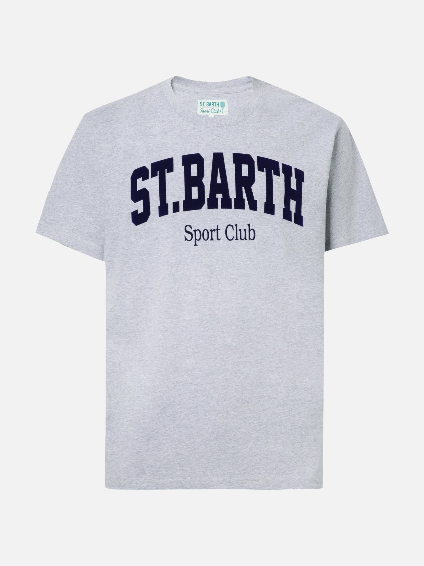 T-shirt Arnott in cotone blu con stampa flock St. Barth Sport Club
