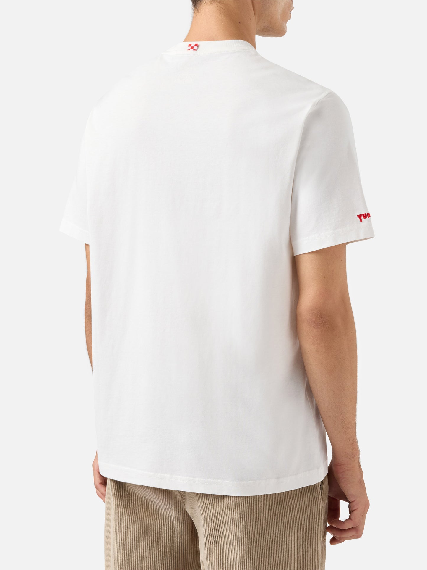 T-shirt in cotone Arnott con ricamo Moglie in Vacanza... | YUPPIES EDIZIONE SPECIALE