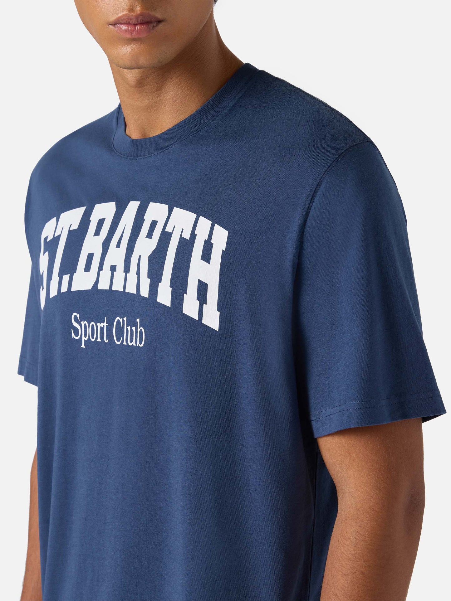 Arnott cotton T-shirt in blue with St. Barth Sport Club print