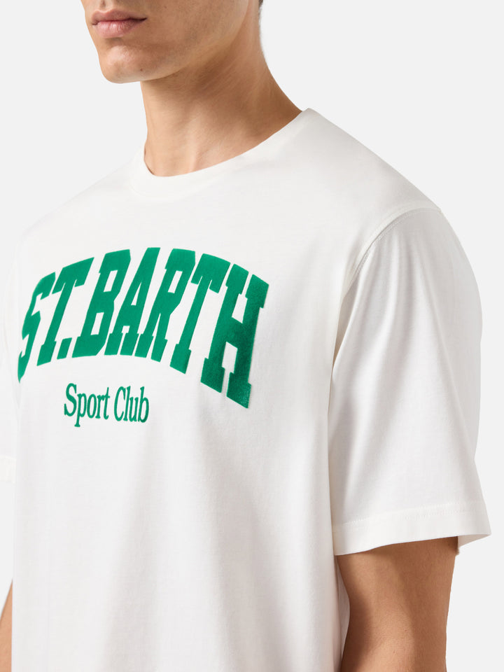 T-shirt in cotone invernale Arnott con stampa St. Barth sport club