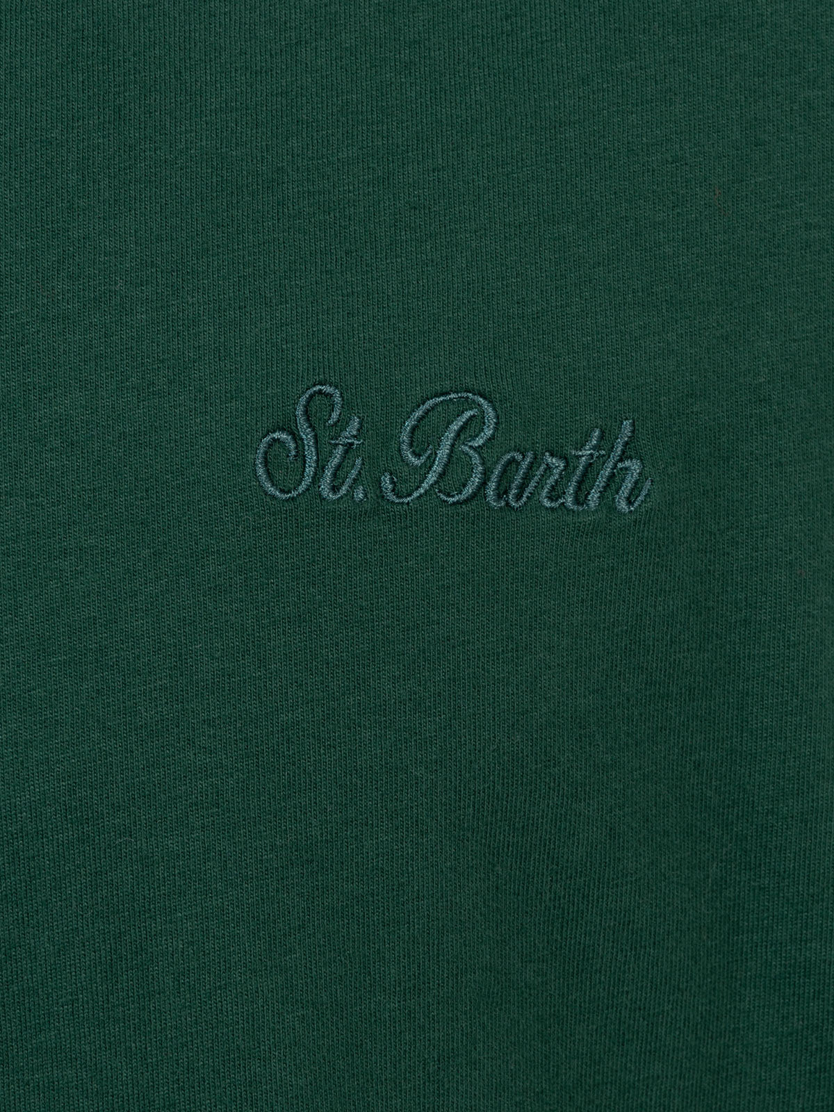 Man British green heavy cotton t-shirt Arnott with St. Barth embroidery - MC2 Saint Barth