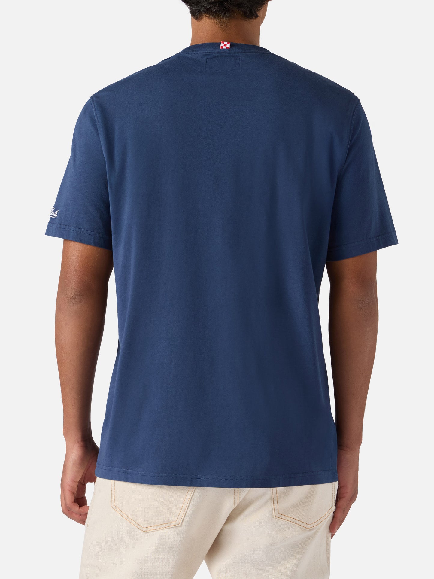 Arnott cotton T-shirt in blue with Snoopy Padel Club embroidery | PEANUTS SPECIAL EDITION