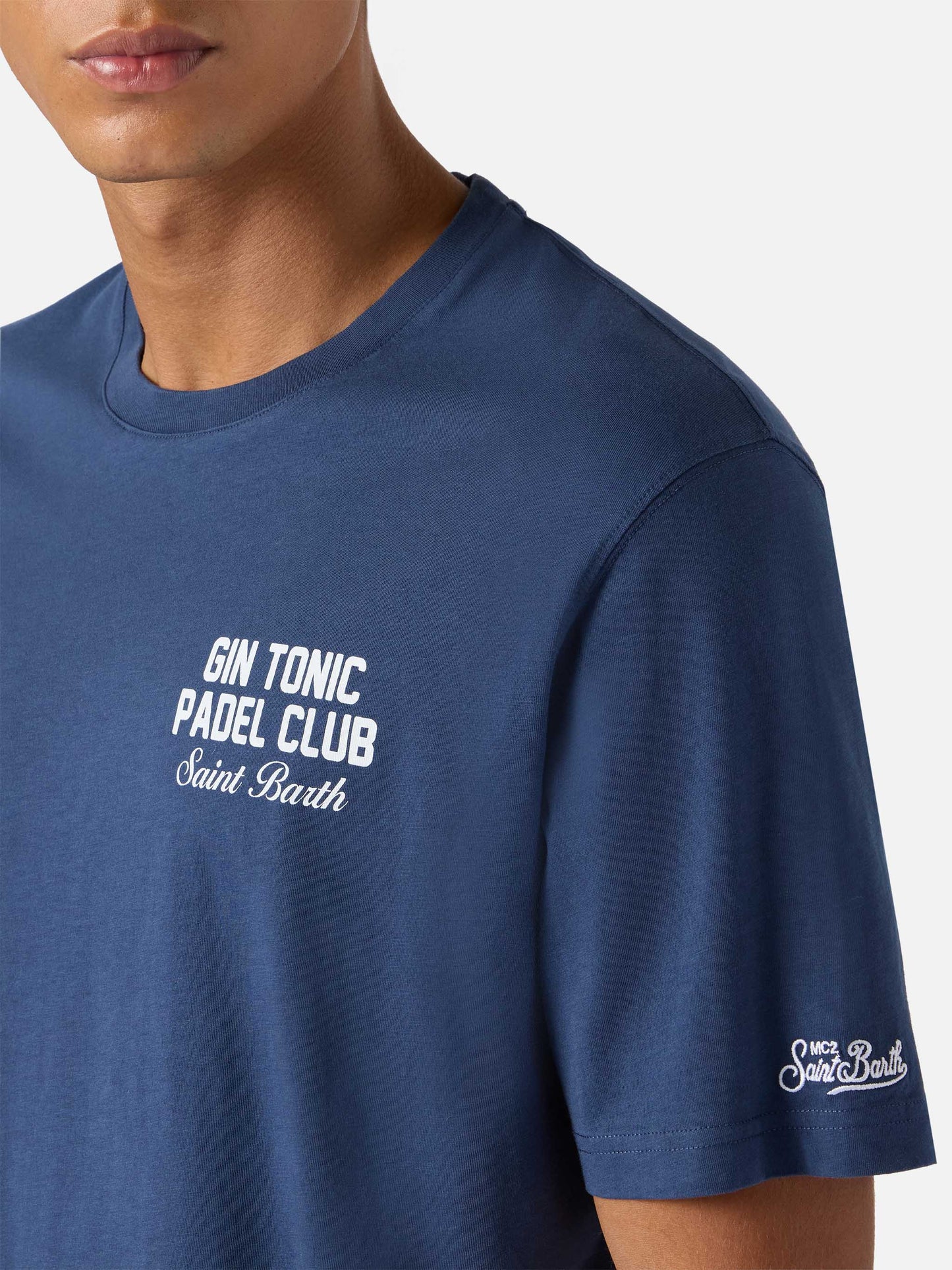 T-shirt Arnott in cotone blu con stampa Gin Tonic Padel Club