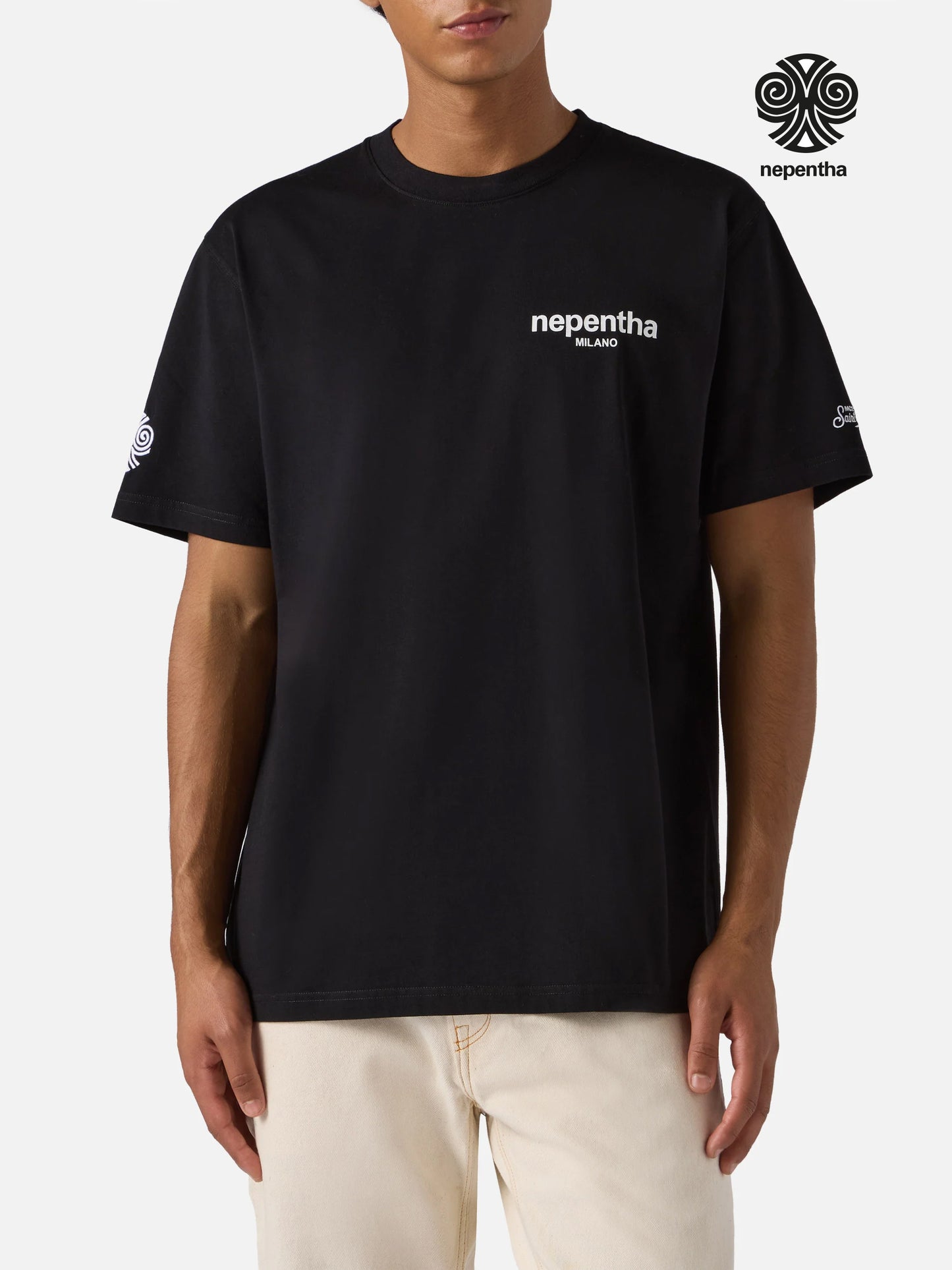 T-shirt Arnott in cotone nero con stampa Nephenta | NEPHENTA SPECIAL EDITION