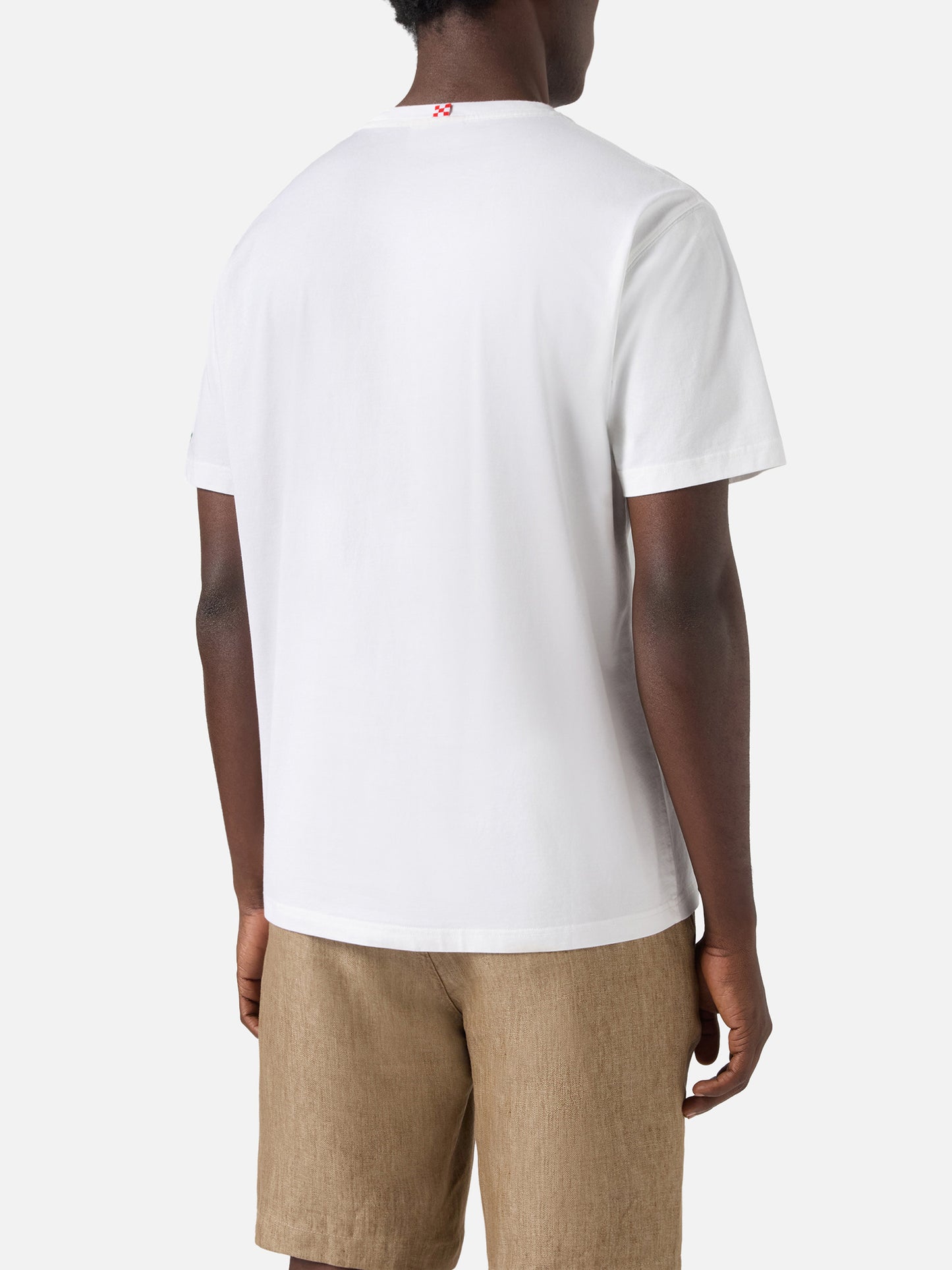 T-shirt Austin bianca con orologio e ricamo Va Tutto Al Contrario