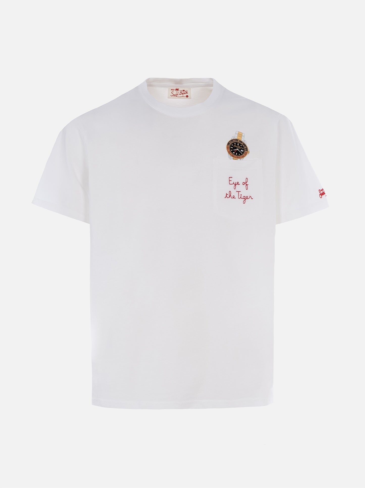 Baumwoll-T-Shirt Austin mit Stickerei und Uhrendruck