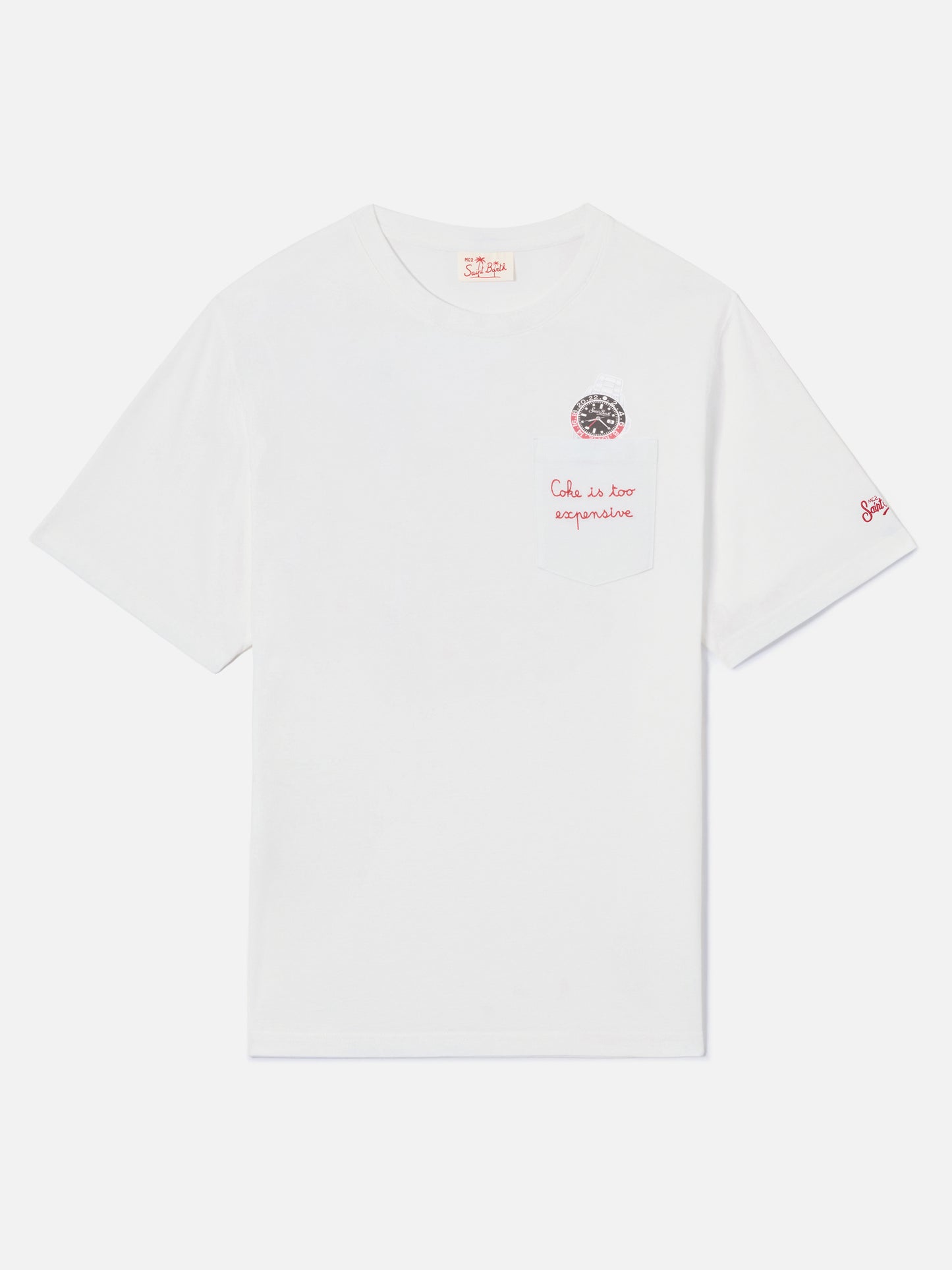 Cotton t-shirt Austin with embroidery and watch print