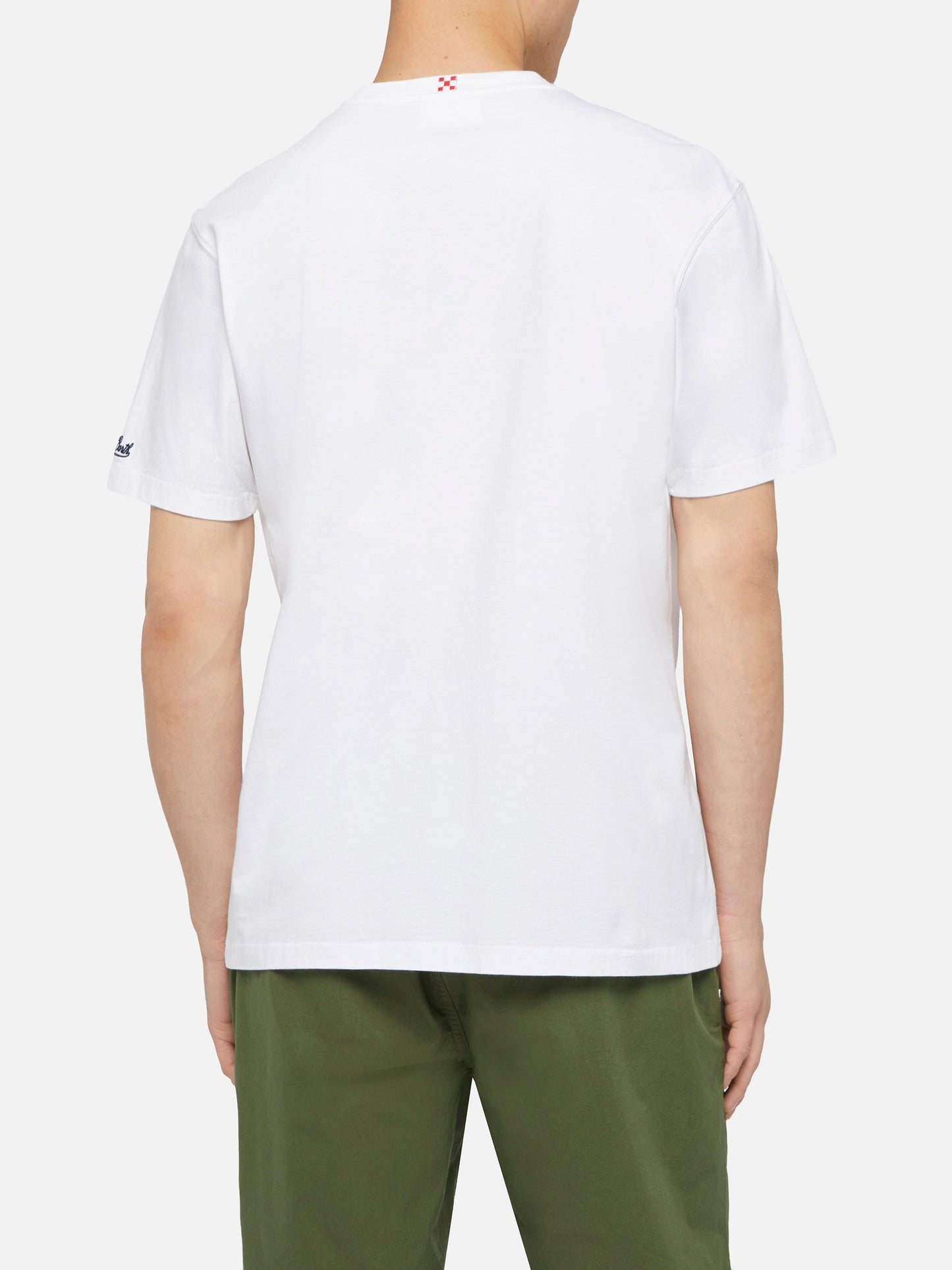 Cotton t-shirt Austin with embroidery and watch print - MC2 Saint Barth