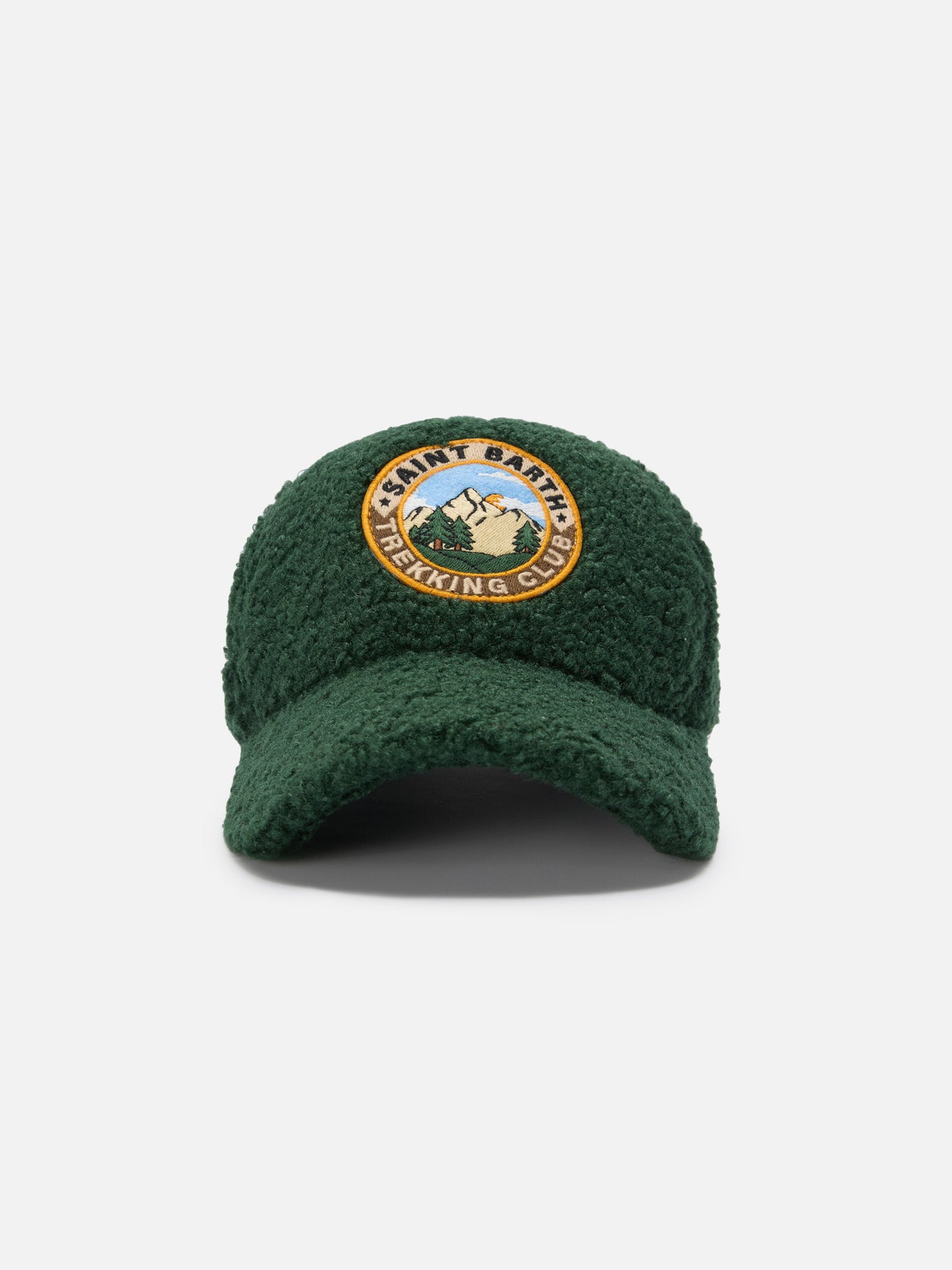 Baseball cap in green sherpa with St. Barth embroidery