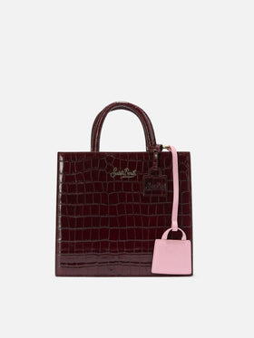 Mini Bag Charm in pink leather