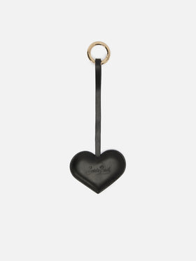 Bag Charm a cuore in pelle nera
