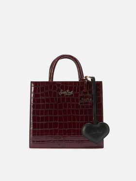 Bag Charm a cuore in pelle nera