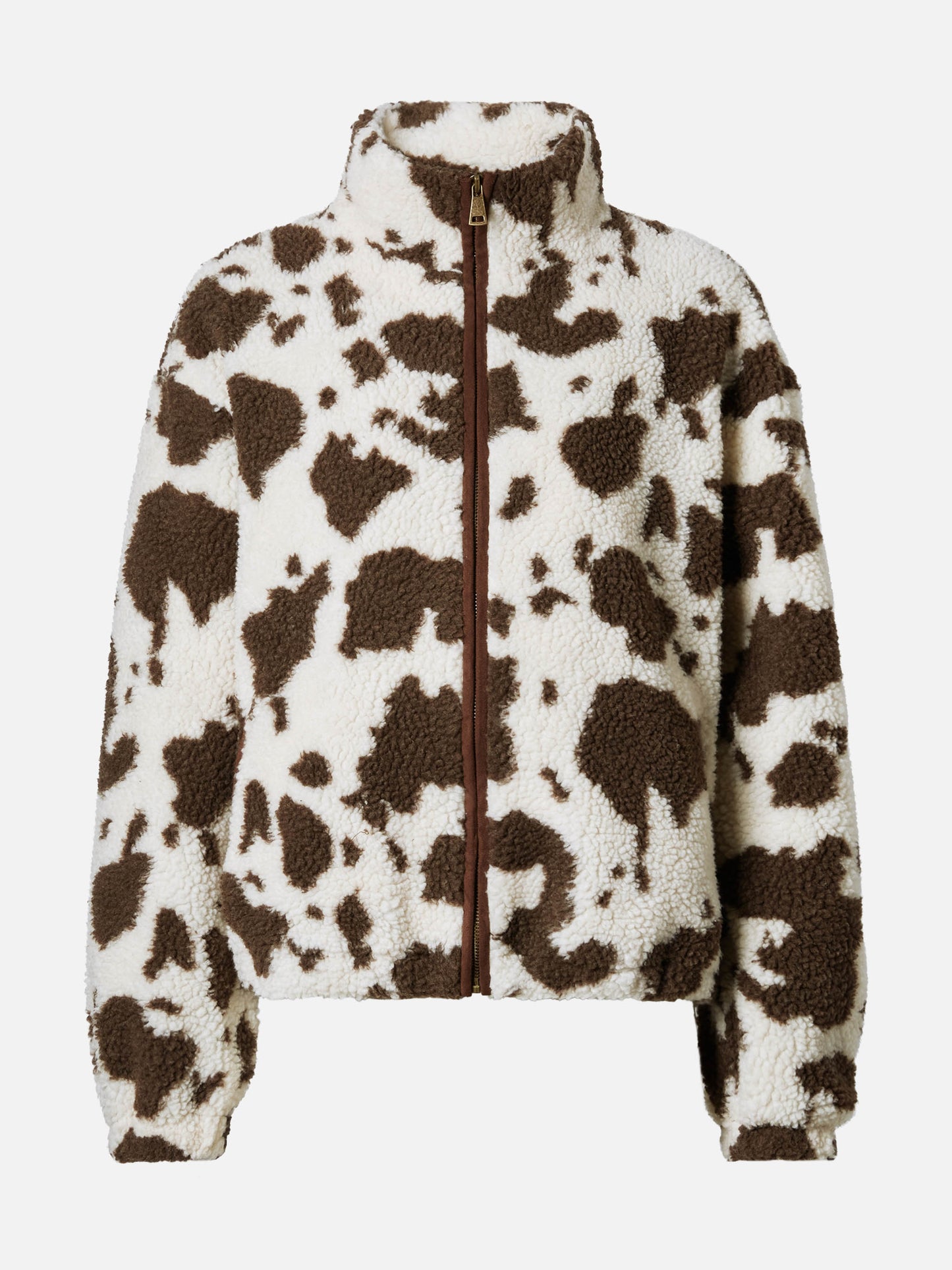 Giacca teddy Bercy con stampa muccata e dettagli in eco suede