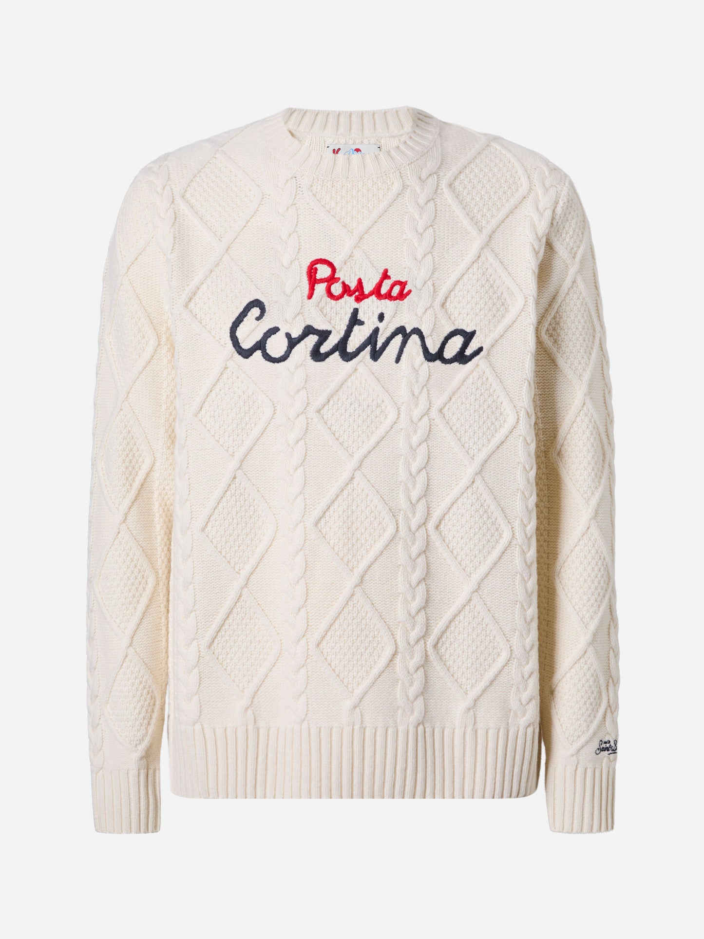 White crewneck sweater Bergen Tricot