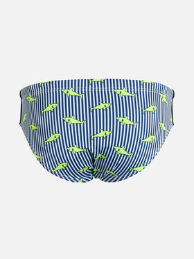 Boy swim briefs Billy with sharks print - MC2 Saint Barth