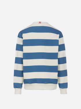Kid striped sweatshirt Bobby with St. Barth embroidery - MC2 Saint Barth