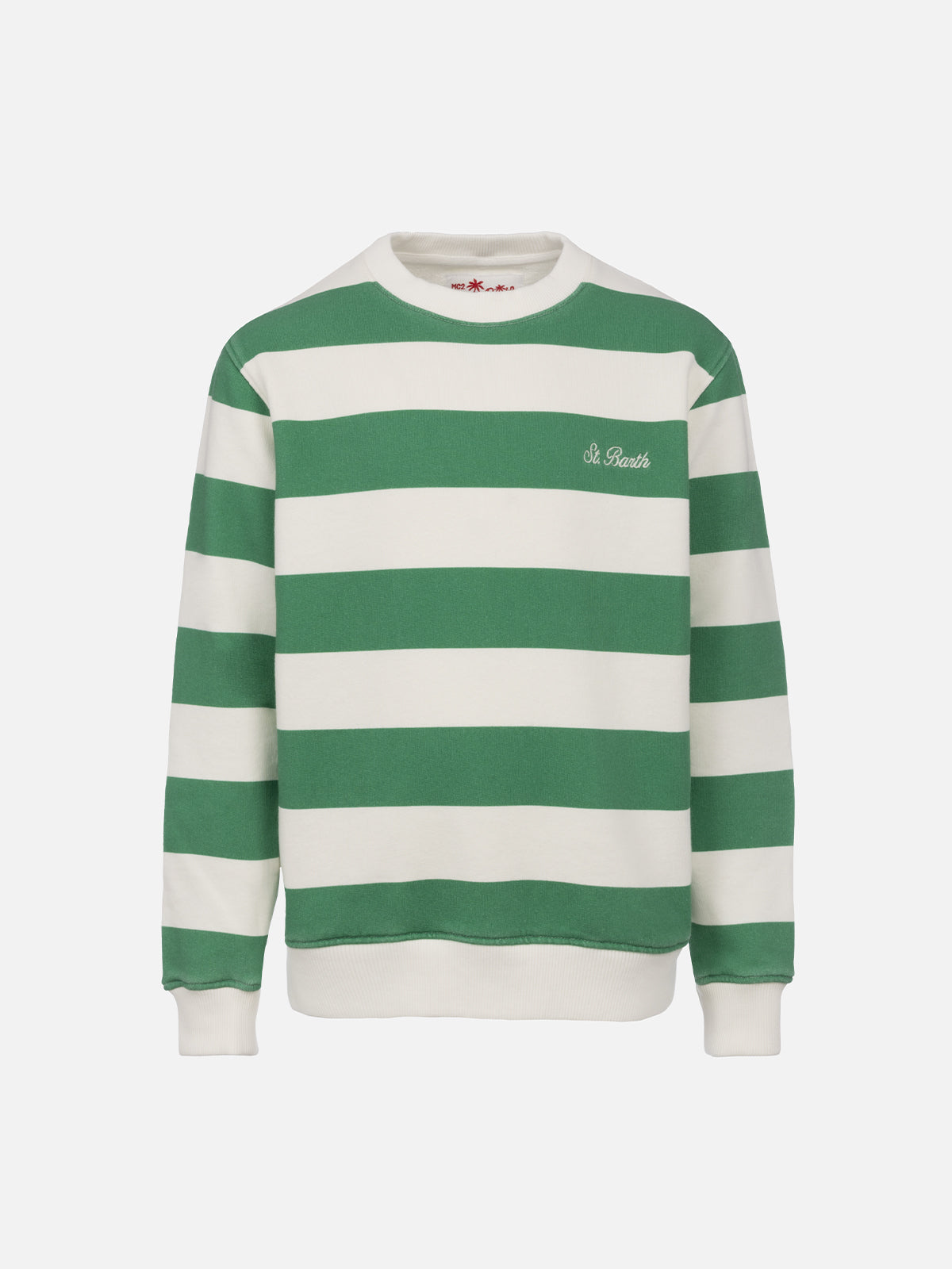 Boy striped sweatshirt Bobby with St. Barth embroidery - MC2 Saint Barth