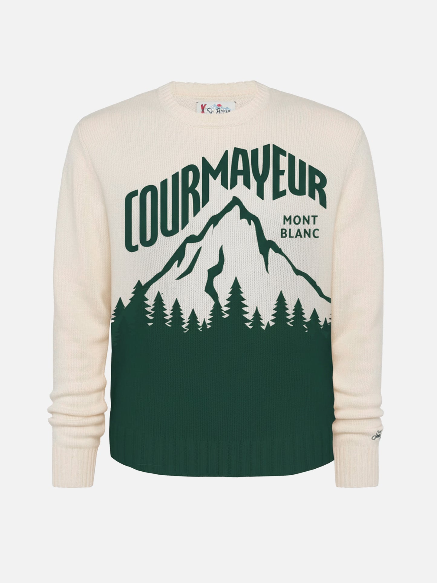 Maglione Bombardino Light bianco con jacquard Courmayeur | COURMAYEUR SPECIAL EDITION