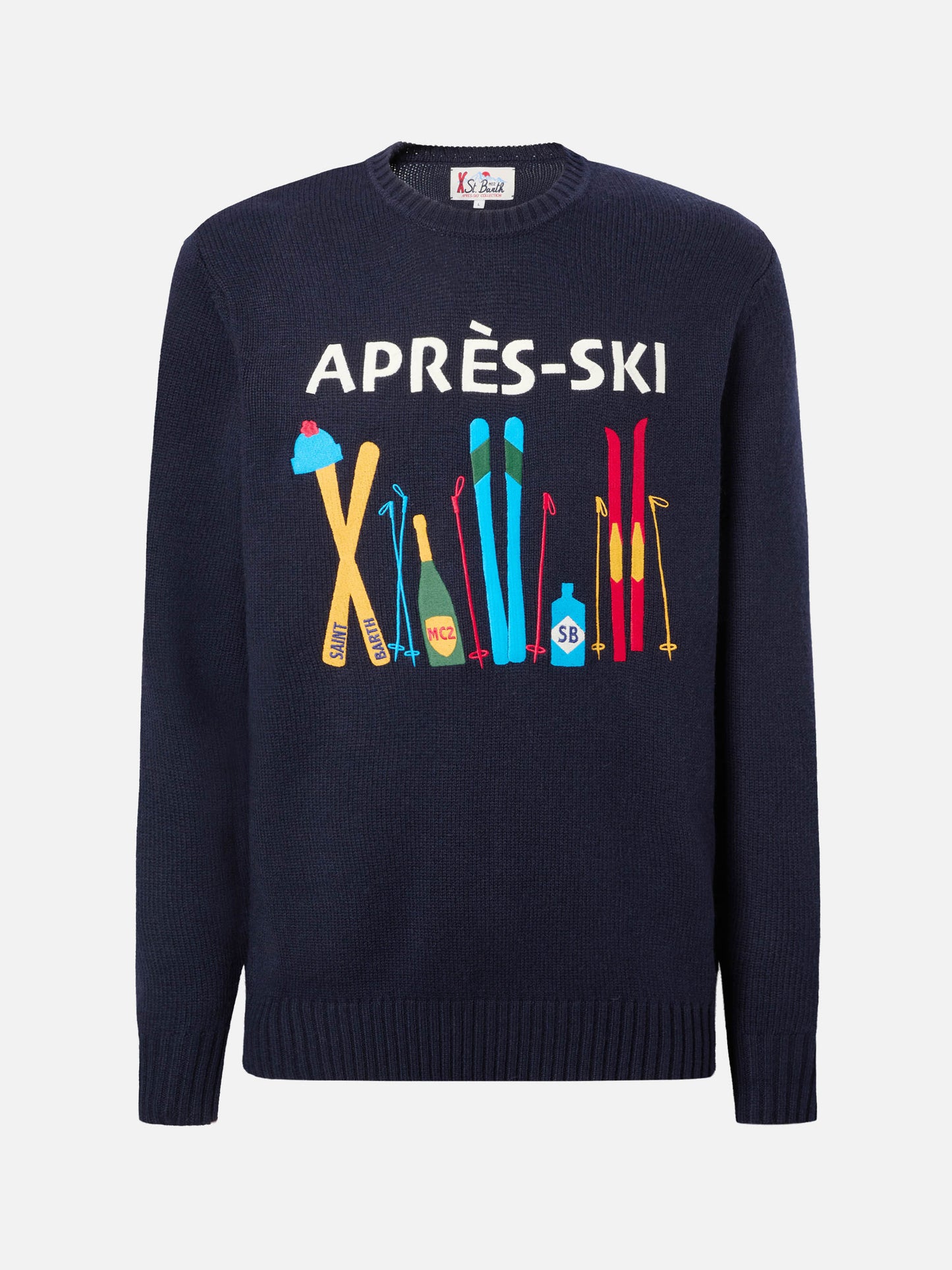 Blue Bombardino Light sweater with Après Ski jacquard