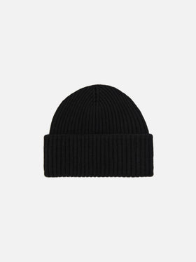 Berry W ribbed cashmere-blend beanie in black