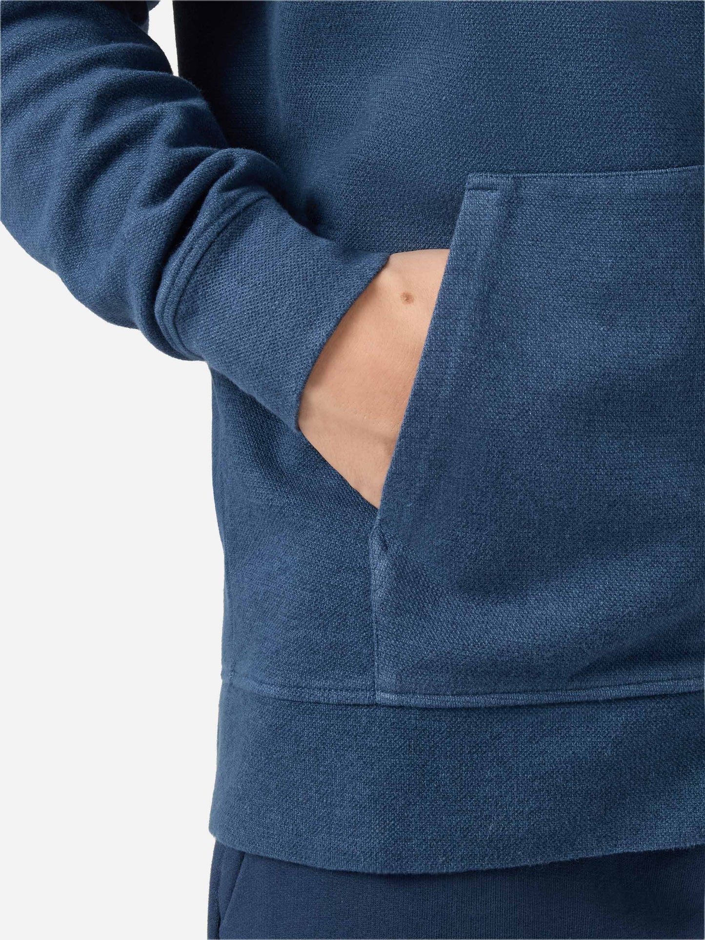 Felpa con cappuccio Barrett in cotone blu con zip frontale