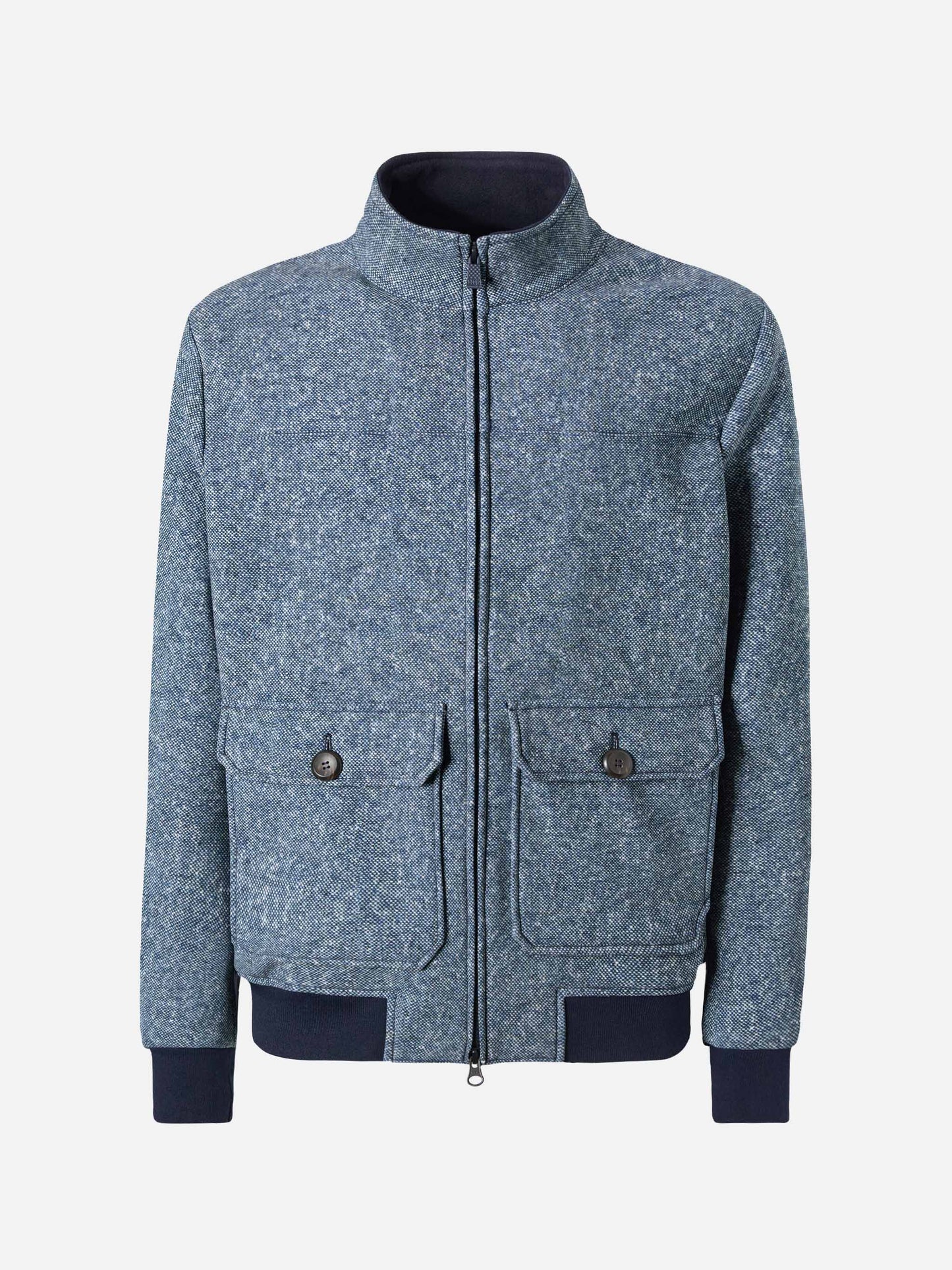 Thermojacke Byron mit melange-blauem Wollmuster