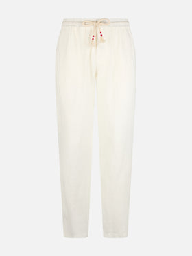 White linen pants Calais with drawstring - MC2 Saint Barth