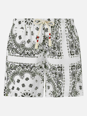 Man swim shorts with white bandanna print - MC2 Saint Barth
