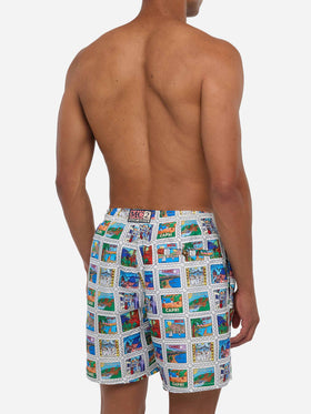 Man swim shorts with summer print | ALESSANDRO ENRIQUEZ SPECIAL EDITION