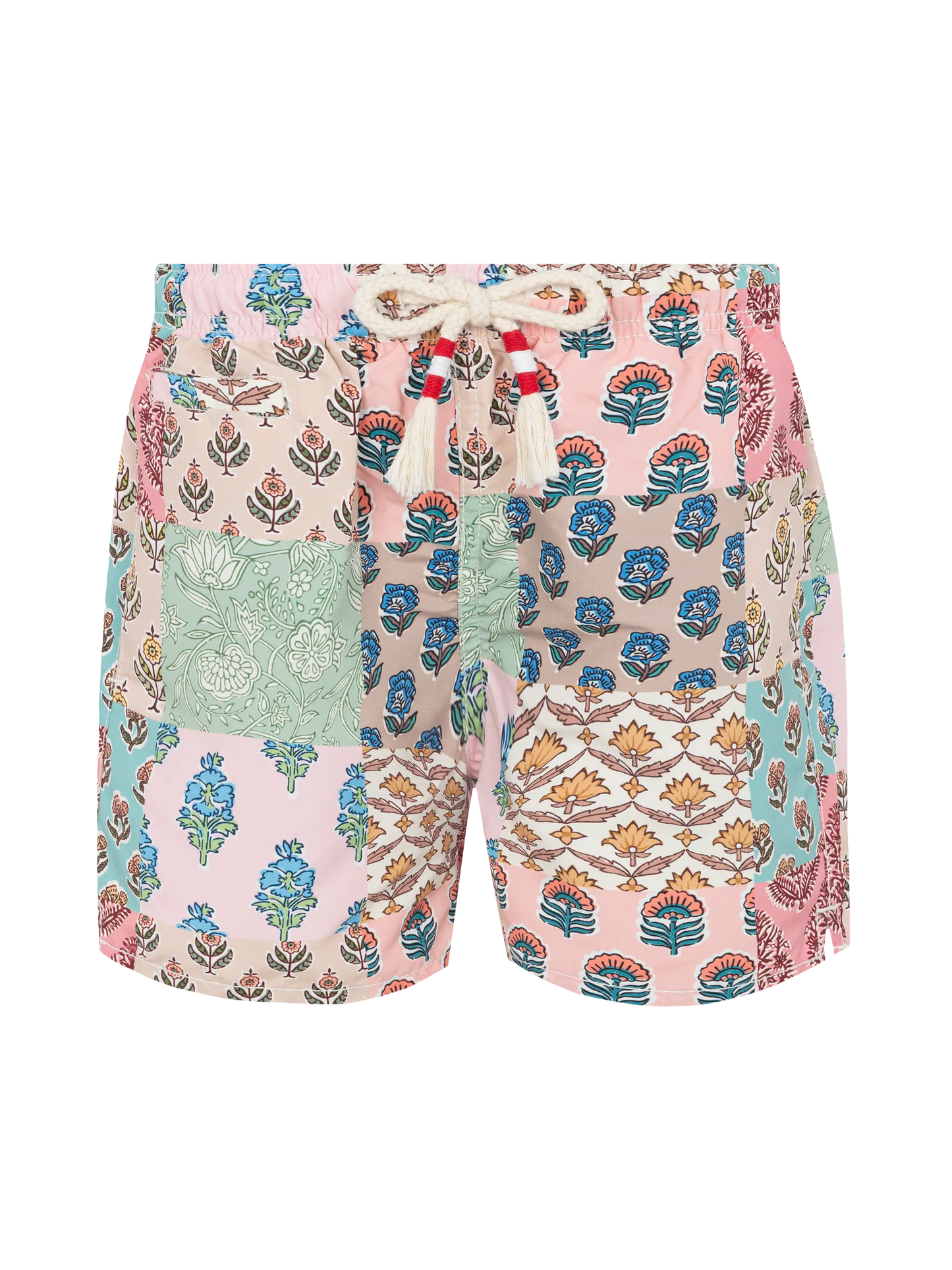 Mid-length swim-shorts Caprese Jr with flower patch print - MC2 Saint Barth