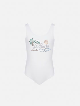 Cara one-piece swimsuit with St. Barth sunset rhinestone design - MC2 Saint Barth