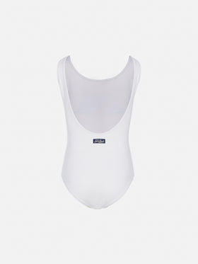 Cara one-piece swimsuit with St. Barth sunset rhinestone design - MC2 Saint Barth