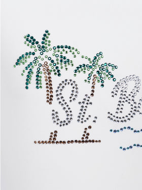 Cara one-piece swimsuit with St. Barth sunset rhinestone design - MC2 Saint Barth