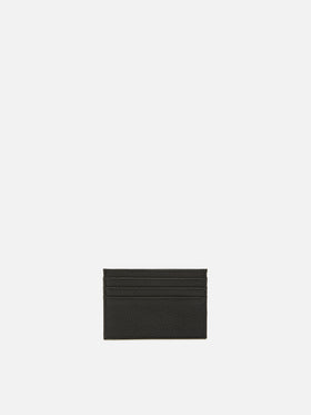 Card Holder in black grained leather