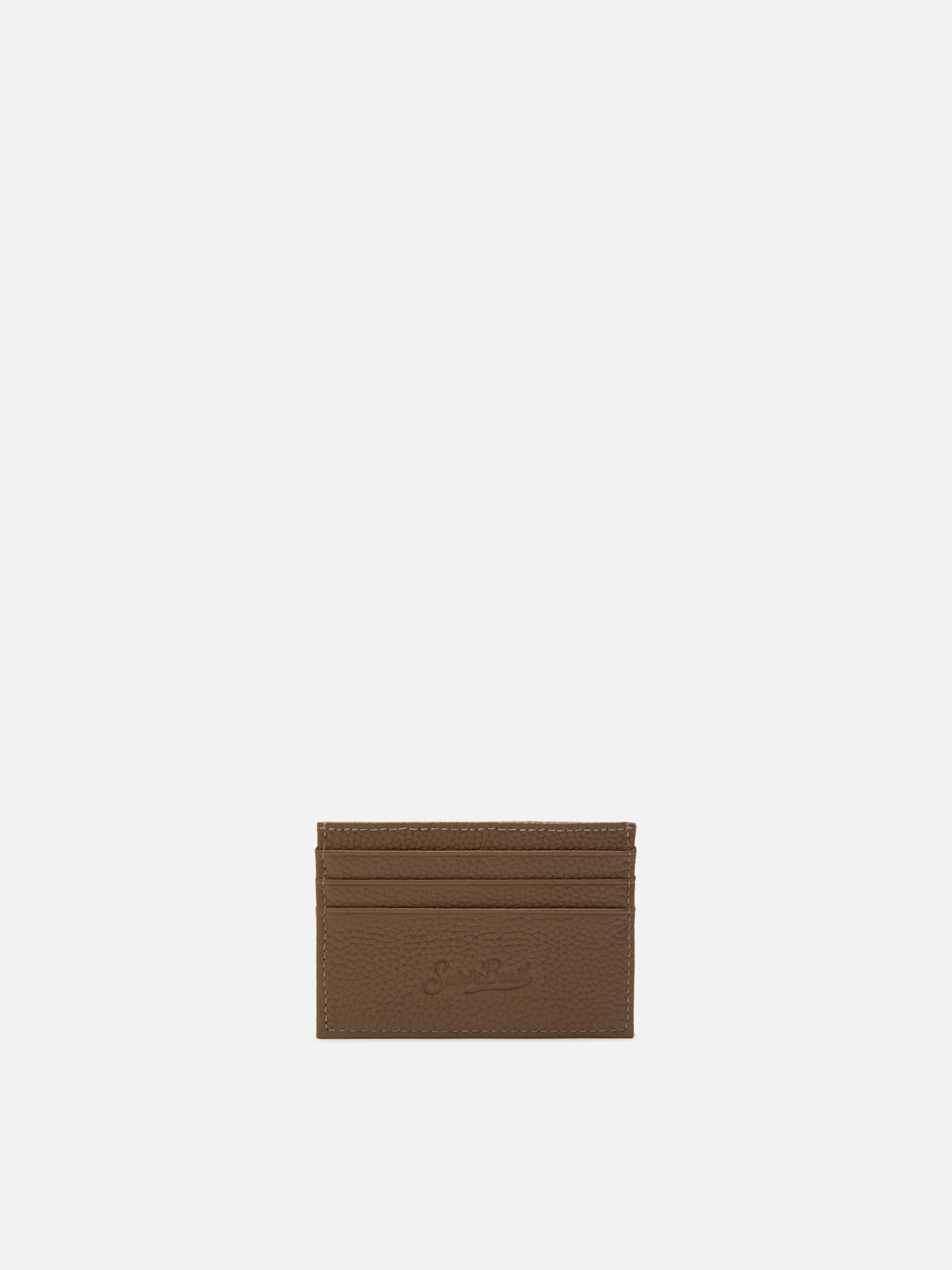 Card Holder in brown grained leather
