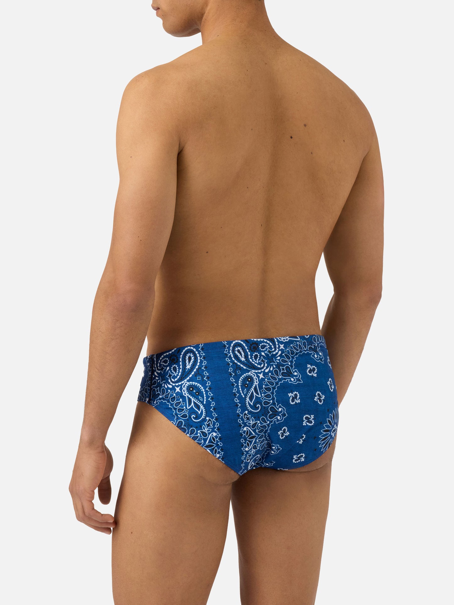 Slip mare Cayo con stampa bandanna blu navy