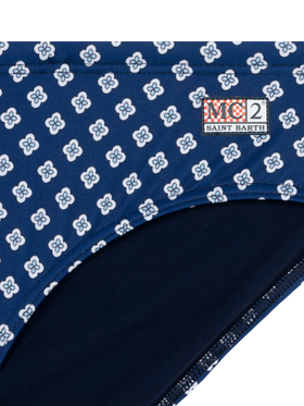 Swim briefs Cayo with tie print - MC2 Saint Barth
