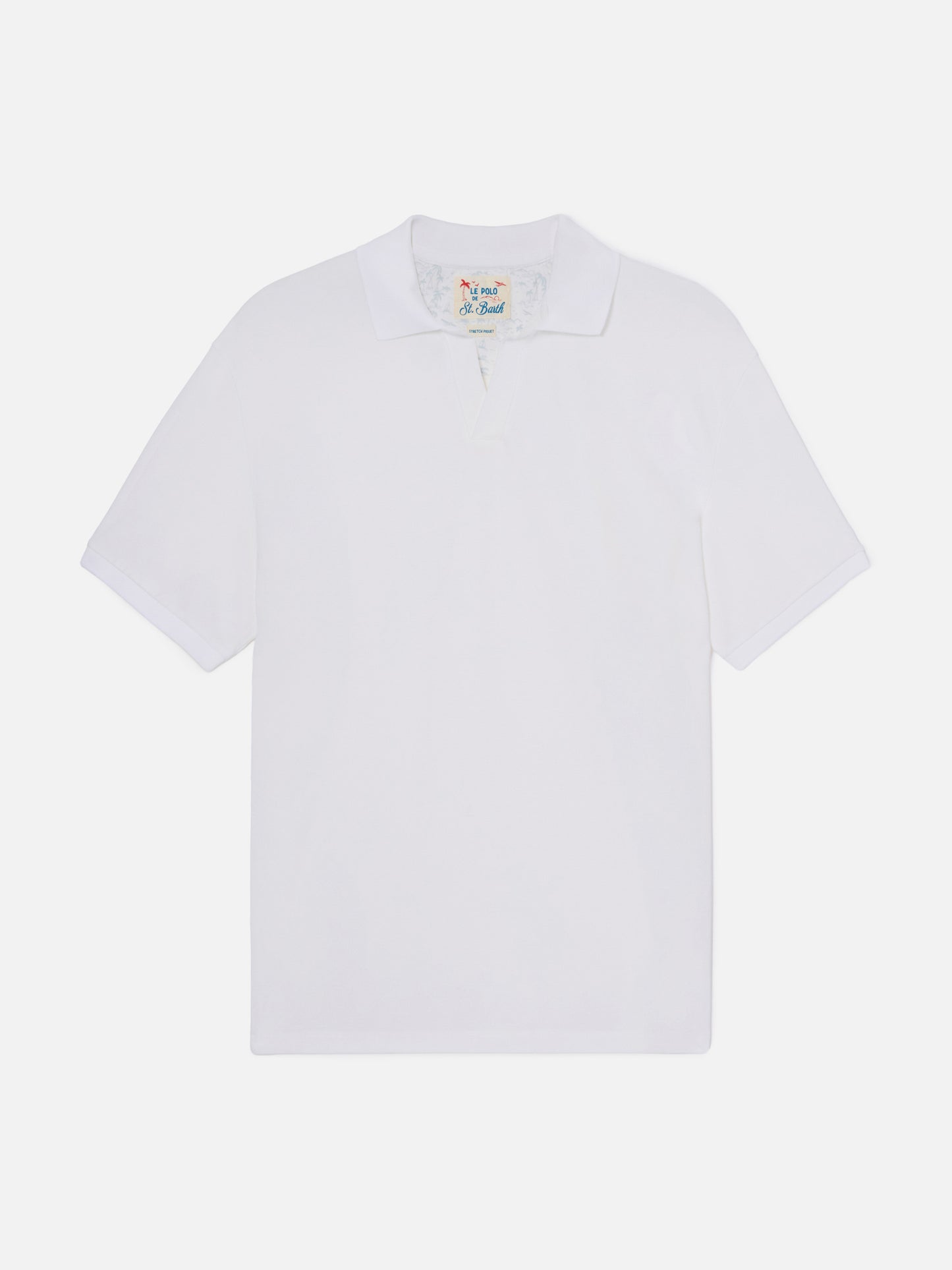 Charles polo in white cotton piquet