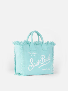 Colette water green cotton canvas handbag - MC2 Saint Barth