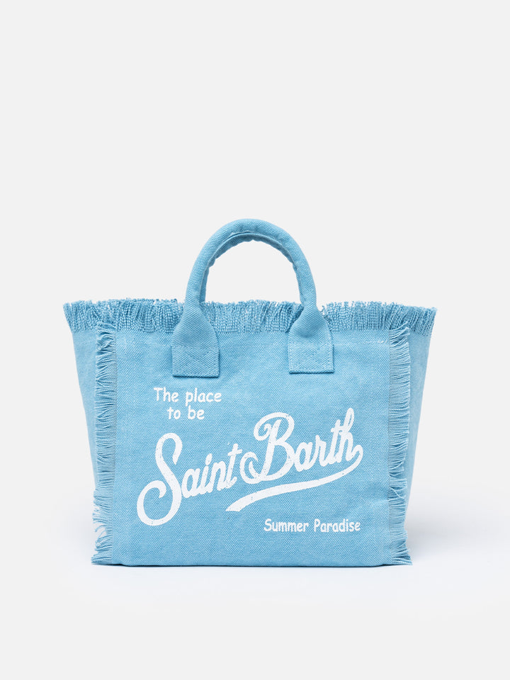 Colette light blue cotton canvas handbag - MC2 Saint Barth