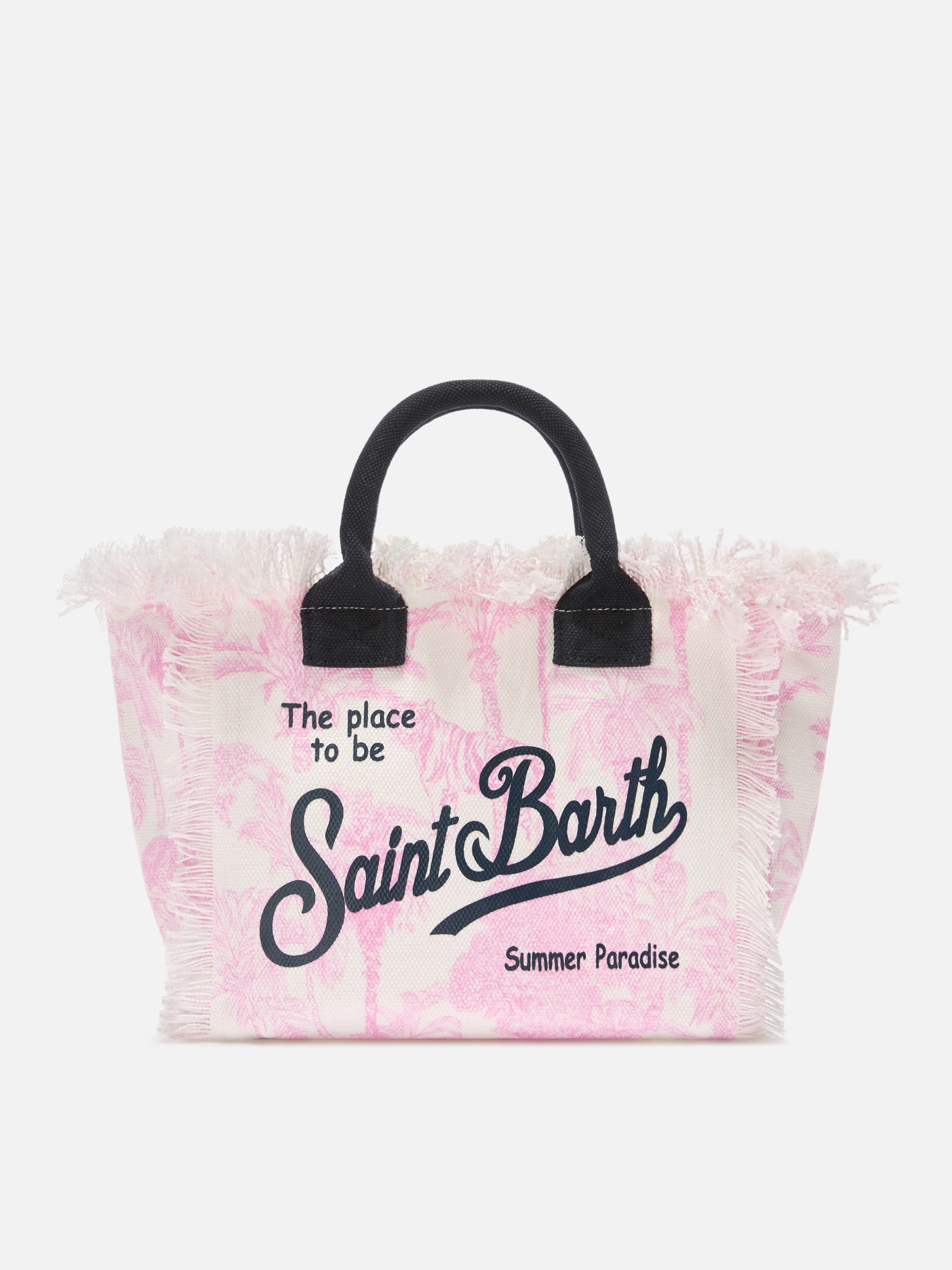 聖ディヴァイン　バーナード・ジェイ　Bernard Jay　ピンク・フラミンゴ Colette canvas bag with pink toile de Jouy print – MC2 Saint Barth